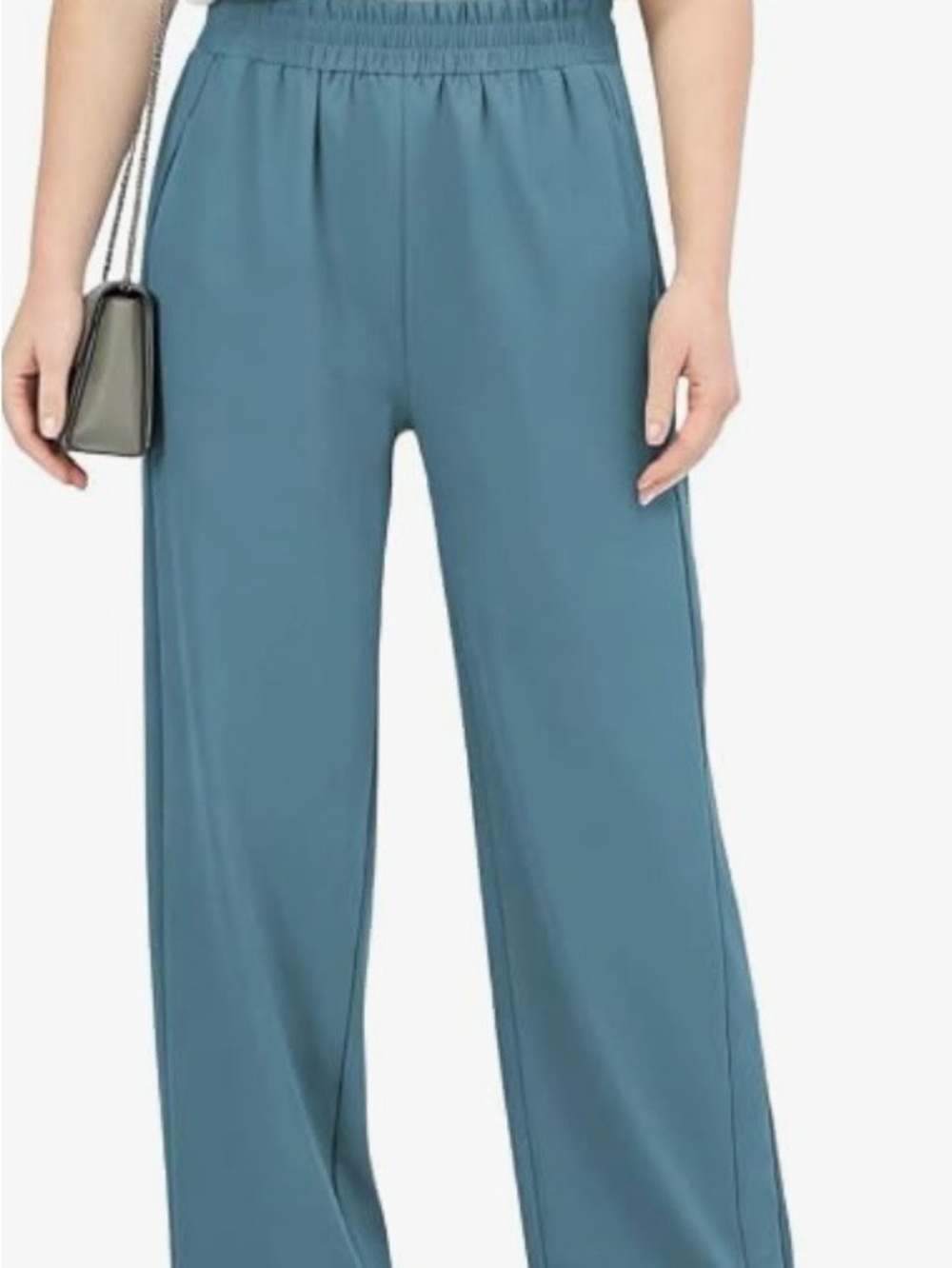 Women's Wide-Leg Pull-On Pants in Slate Blue